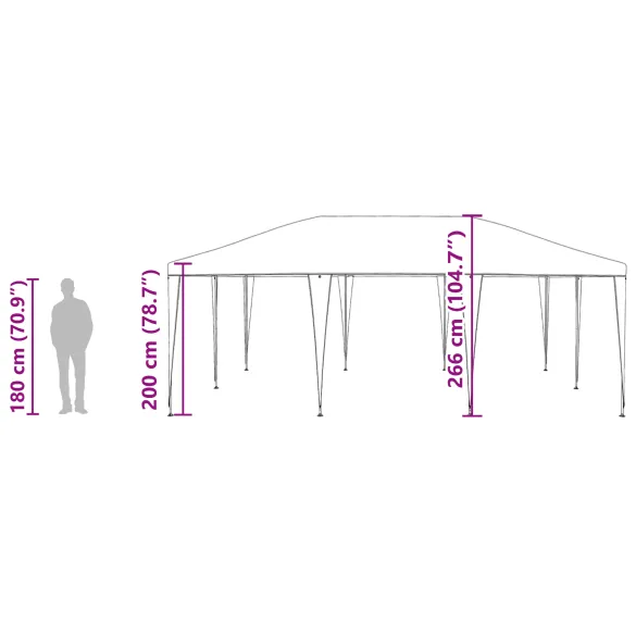 Cort de Petrecere Alb 6x4 m PE - Spatiu Outdoor