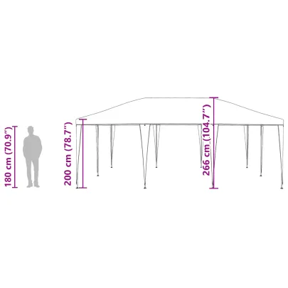 Cort de Petrecere Alb 6x4 m PE - Spatiu Outdoor