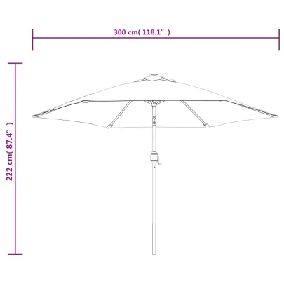 Umbrelă de soare exterior 300 cm - Metal Antracit