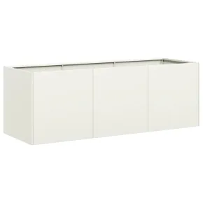 Jardinier Alb Oțel Laminat 120x40x40 cm - Livrare Gratuită 2