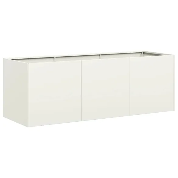Jardinier Alb Oțel Laminat 120x40x40 cm - Livrare Gratuită
