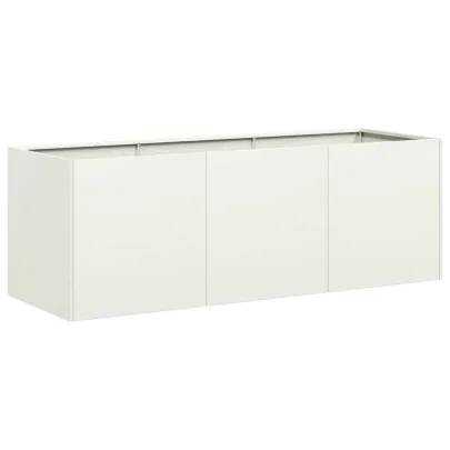 Jardinier Alb Oțel Laminat 120x40x40 cm - Livrare Gratuită