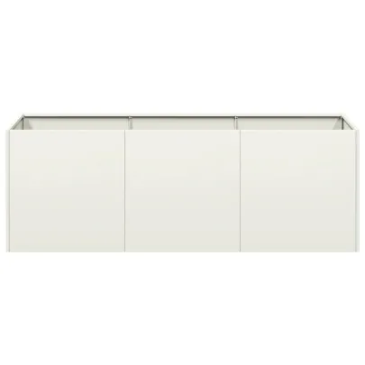 Jardinier Alb Oțel Laminat 120x40x40 cm - Livrare Gratuită