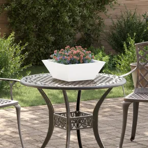 Set Ghivece Plastice Albe Stivuibile 40x40x15 cm