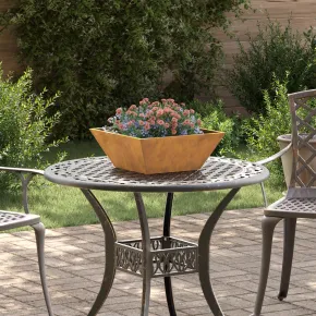 Ghivece Metalice Oțel Coroziv 40x40x15 cm - Set 5 Bucăți