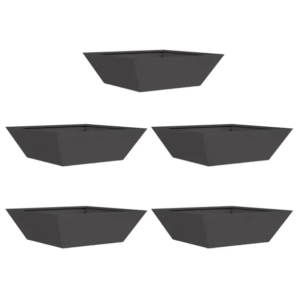 Ghivece Plastice Negre 50x50x15 cm - Set 5 Bucăți