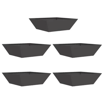 Ghivece Plastice Negre 50x50x15 cm - Set 5 Bucăți