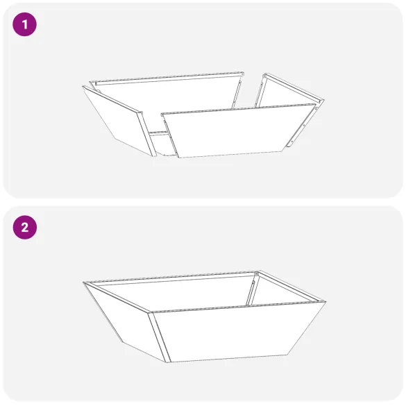 Ghiveci Oțel Galvanizat 50x50x15 cm - Interior/Exterior