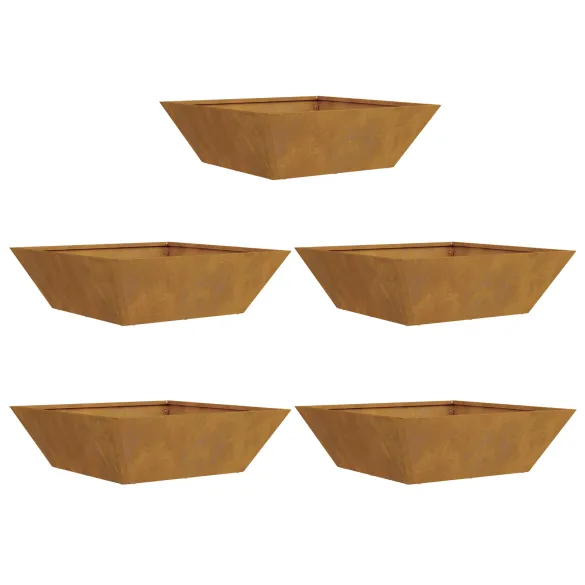 Ghiveci Metalic Exterior Patrat 50x50x15 cm | Rezistent