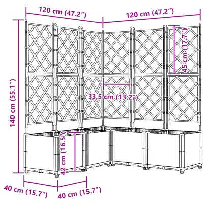 Jardiniere cu Trellis Alb - Suport Plante, Interior/Exterior