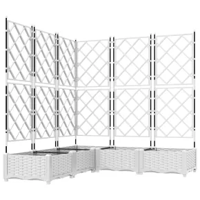 Ghiveci cu Trellis 5 pcs Alb 120x120x125.5 cm - Livrare Gratuita 2
