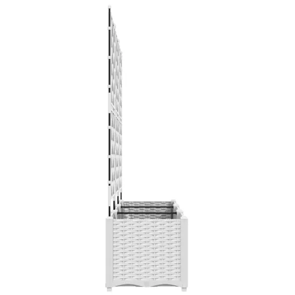 Ghiveci Grădină cu Suport Alb 120x40x143 cm - Comandă Acum