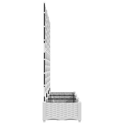 Ghiveci Grădină cu Spalier Alb - Plantator Exterior/Interior