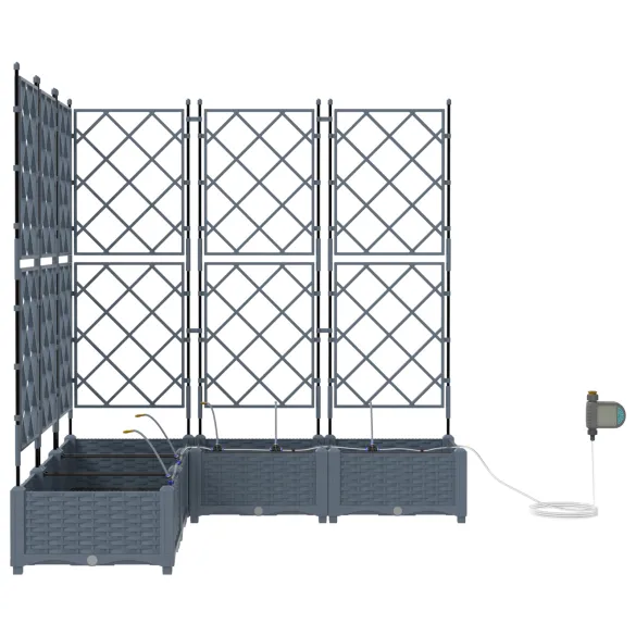 Jardiniere cu Irigație 5 buc - Gri Deschis | Livrare Gratuită