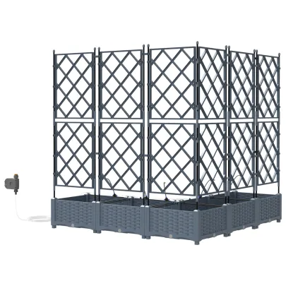 Jardiniere cu Irigație 5 buc - Gri Deschis | Livrare Gratuită