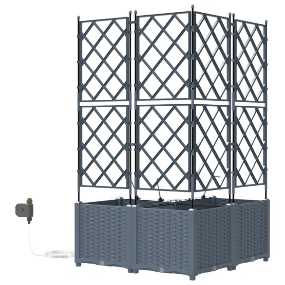 Jardiniere cu Sistem Irigare 3 buc - Gri Deschis | Livrare Gratuită