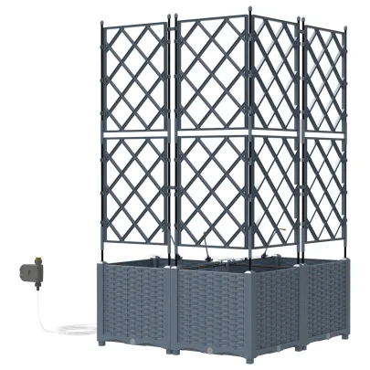 Jardiniere cu Sistem Irigare 3 buc - Gri Deschis | Livrare Gratuită