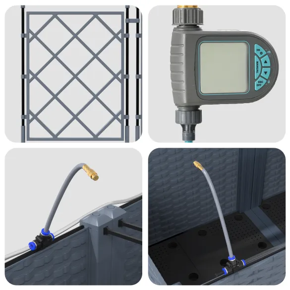 Jardiniere Grădină cu Irigare 3 Bucăți - Livrare Gratuită