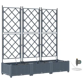 Jardiniere cu Sistem Irigație 3 Piese Gri - Livrare Gratuită 2