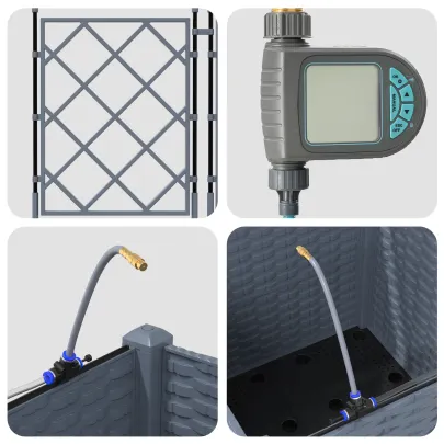 Jardiniere Irigare Automata Gri - Ghiveci Interior/Exterior