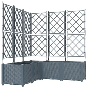 Suport Ghiveci Grădină 5 Bucăți Gri Deschis 120x120x143 cm 2