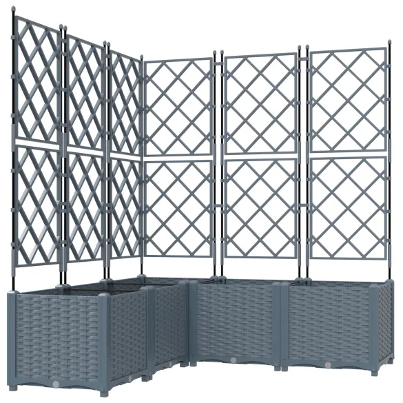 Suport Ghiveci Grădină 5 Bucăți Gri Deschis 120x120x143 cm