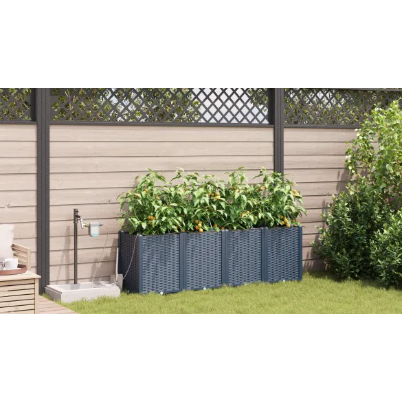Jardiniere Auto-Irigare Gri | 4 Ghivece Rezistente