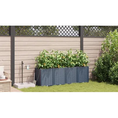 Jardiniere Auto-Irigare Gri | 4 Ghivece Rezistente