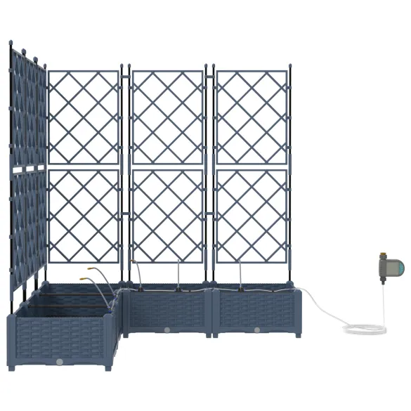 Jardiniere cu Irigație Auto - 5 Bucăți, Gri | Livrare Gratuită