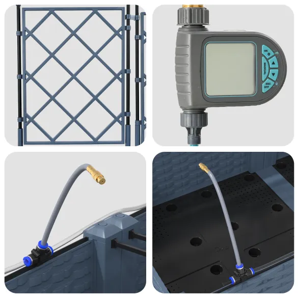 Jardiniere cu Irigație Auto - 5 Bucăți, Gri | Livrare Gratuită