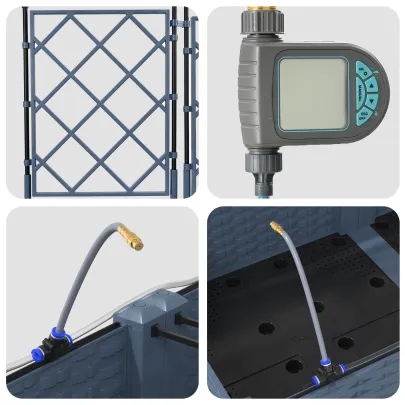 Jardiniere cu Irigație Auto - 5 Bucăți, Gri | Livrare Gratuită