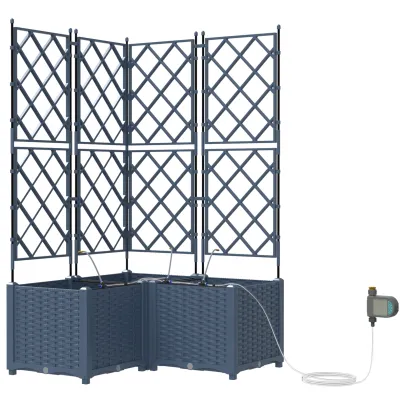 Jardiniere cu Sistem Irigare 3 piese Gri - Livrare Gratuita