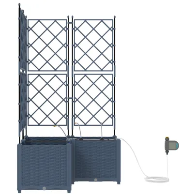 Jardiniere cu Sistem Irigare 3 piese Gri - Livrare Gratuita