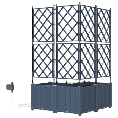 Jardiniere cu Sistem Irigare 3 piese Gri - Livrare Gratuita