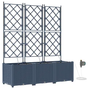 Ghivece Grădină cu Sistem Irigație 3 bucăți Gri | Livrare Gratuită 2