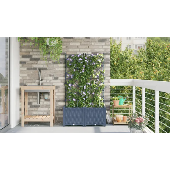 Jardiniere cu Sistem Irigare Automată 2 buc - Gri