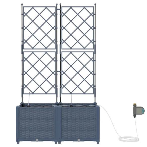 Jardiniere cu Sistem Irigare Automată 2 buc - Gri