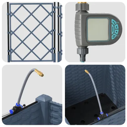 Jardiniere Irigare Automată Gri pentru Interior/Exterior