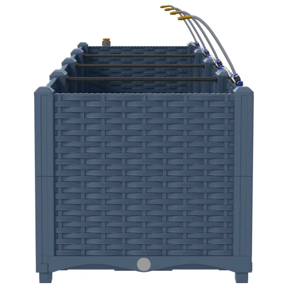 Jardiniere cu Sistem Irigare 4 Buc Gri | Livrare Gratuită