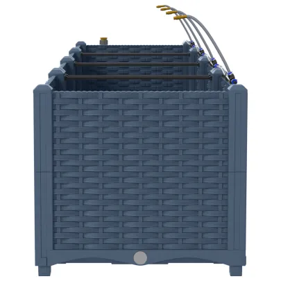 Jardiniere cu Sistem Irigare 4 Buc Gri | Livrare Gratuită