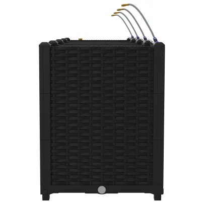 Ghivece Grădină cu Irigație Automată 4 buc - Negru | Livrare Gratuită