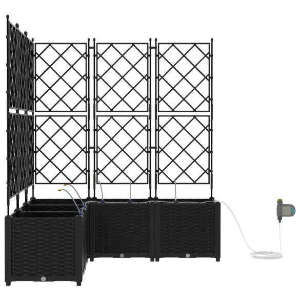 Jardiniere cu Sistem Irigare 5 buc Negru - Livrare Gratuita