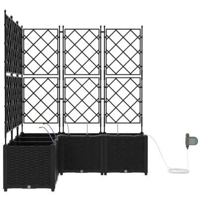 Jardiniere cu Sistem Irigare 5 buc Negru - Livrare Gratuita