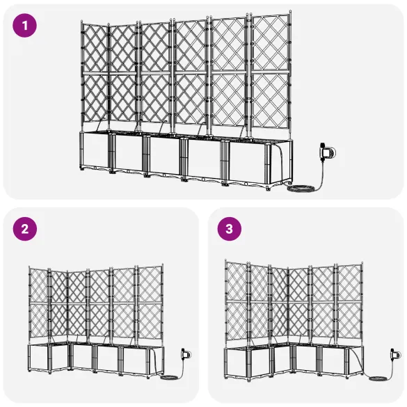 Jardiniere cu Sistem Irigare 5 buc Negru - Livrare Gratuita