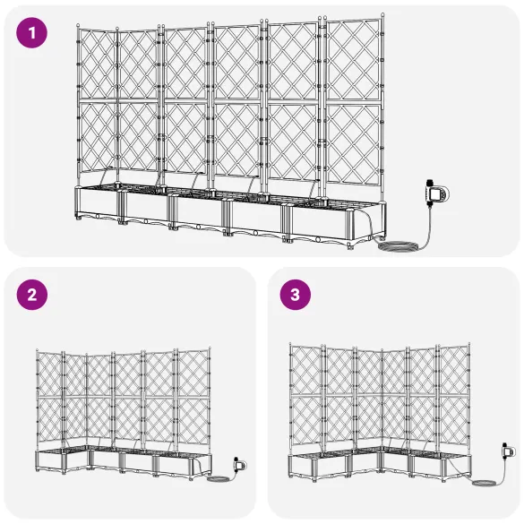 Set Ghivece Grădină cu Irigare 5 piese Negru | Livrare Gratuită