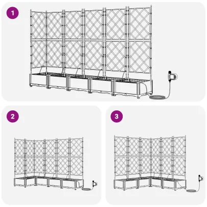 Set Ghivece Grădină cu Irigare 5 piese Negru | Livrare Gratuită