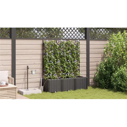 Set Jardiniere Grădină cu Irigare Automată 3 pcs