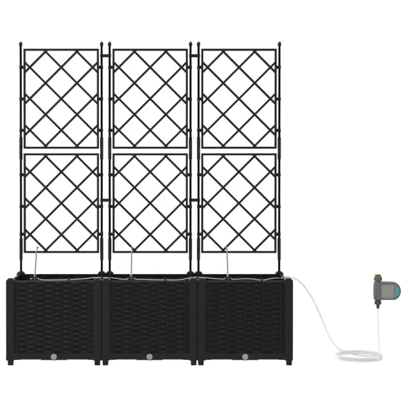 Set Jardiniere Grădină cu Irigare Automată 3 pcs