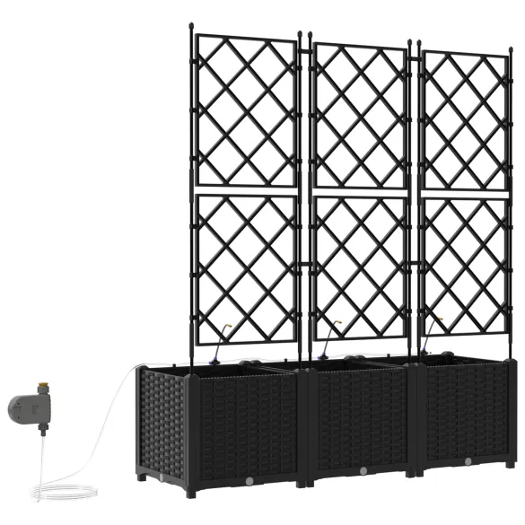 Set Jardiniere Grădină cu Irigare Automată 3 pcs