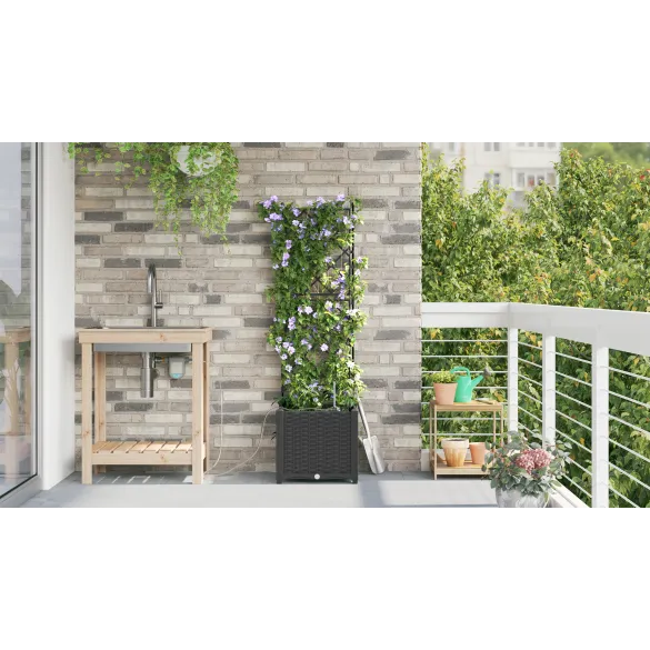 Jardiniera cu Sistem Irigație Neagră | Livrare Gratuită